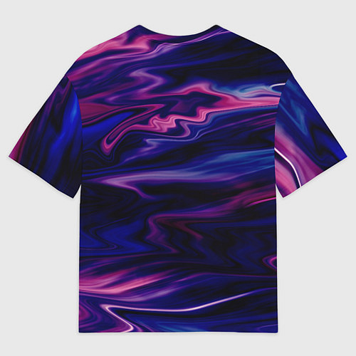 Мужская футболка оверсайз Фиолетово-розовый абстрактный узор / 3D-принт – фото 2
