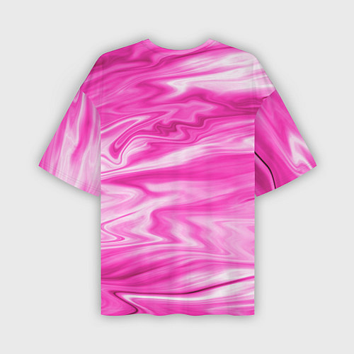 Мужская футболка оверсайз Розовая мраморная текстура / 3D-принт – фото 2