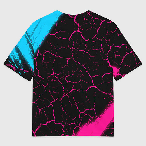 Мужская футболка оверсайз Radiohead - neon gradient / 3D-принт – фото 2