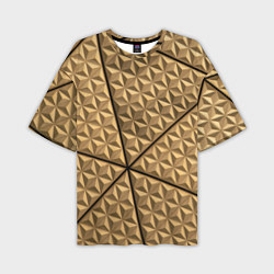 Мужская футболка оверсайз Абстрактное металлическое покрытие - Золотой