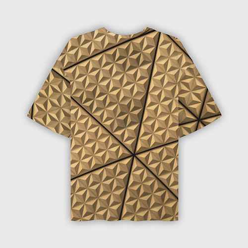 Мужская футболка оверсайз Абстрактное металлическое покрытие - Золотой / 3D-принт – фото 2