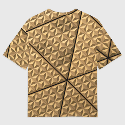 Мужская футболка оверсайз Абстрактное металлическое покрытие - Золотой / 3D-принт – фото 2
