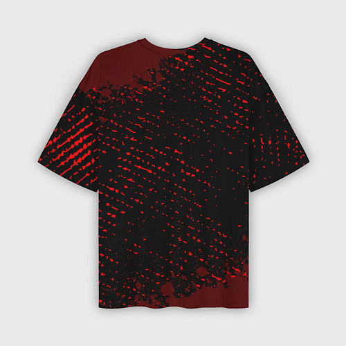 Мужская футболка оверсайз Символ Hitman и краска вокруг на темном фоне / 3D-принт – фото 2