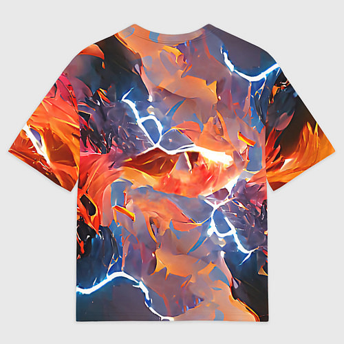 Мужская футболка оверсайз Fire thunder / 3D-принт – фото 2