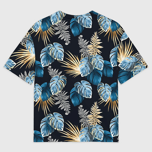 Мужская футболка оверсайз Свет неоновых листьев / 3D-принт – фото 2