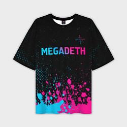 Мужская футболка оверсайз Megadeth - neon gradient