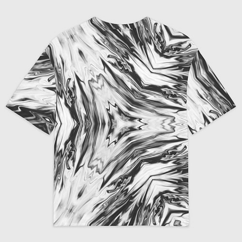 Мужская футболка оверсайз Черно-белый абстрактный узор Трио / 3D-принт – фото 2