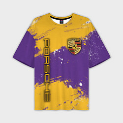 Мужская футболка оверсайз PORSCHE- LAKERS COLORS