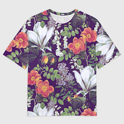 Футболка оверсайз мужская Оранжевые Цветы Сада, цвет: 3D-принт