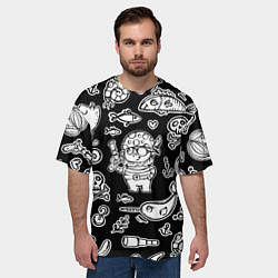 Футболка оверсайз мужская Пират и его окружение - паттерн, цвет: 3D-принт — фото 2