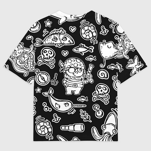 Мужская футболка оверсайз Пират и его окружение - паттерн / 3D-принт – фото 2