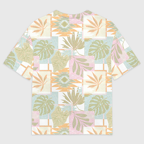 Мужская футболка оверсайз Этнический, тропический лоскутный / 3D-принт – фото 2