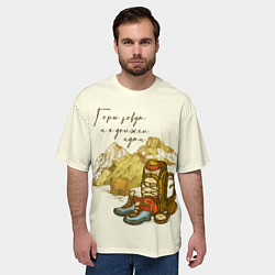 Футболка оверсайз мужская Горы зовут меня, цвет: 3D-принт — фото 2