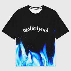 Футболка оверсайз мужская Motorhead blue fire, цвет: 3D-принт