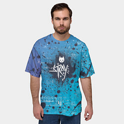 Футболка оверсайз мужская Stray приключение котика, цвет: 3D-принт — фото 2