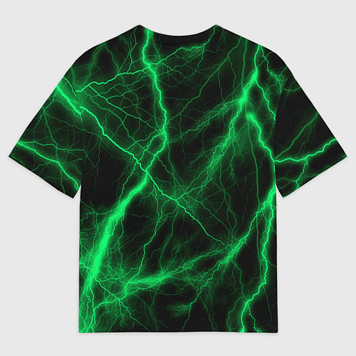 Мужская футболка оверсайз Mazda зеленые молнии / 3D-принт – фото 2