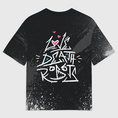 Мужская футболка оверсайз Граффити в стиле Любовь, смерть и роботы / 3D-принт – фото 2
