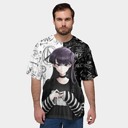 Футболка оверсайз мужская Коми сан гот - проблемы с общением, цвет: 3D-принт — фото 2
