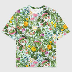 Мужская футболка оверсайз Цветы Золотое Лето