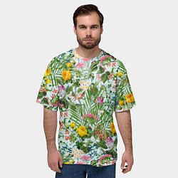Футболка оверсайз мужская Цветы Золотое Лето, цвет: 3D-принт — фото 2