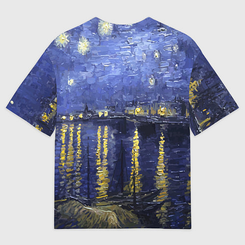 Мужская футболка оверсайз Прикол с котом: пародия картина / 3D-принт – фото 2