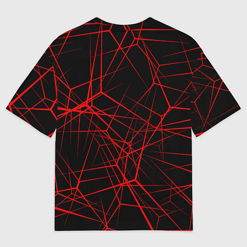 Мужская футболка оверсайз Intersecting red rays / 3D-принт – фото 2