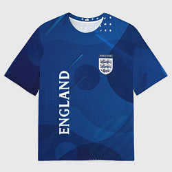 Футболка оверсайз мужская Сборная Англии Синяя Абстракция, цвет: 3D-принт