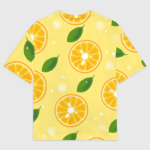 Мужская футболка оверсайз Сочные апельсины в разрезе / 3D-принт – фото 2