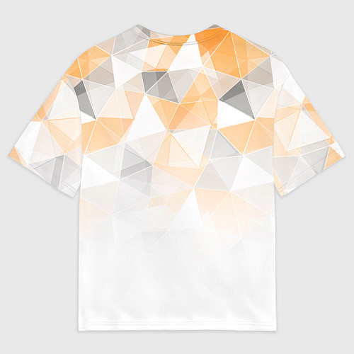Мужская футболка оверсайз Однотонный белый и желто-серый геометрический / 3D-принт – фото 2