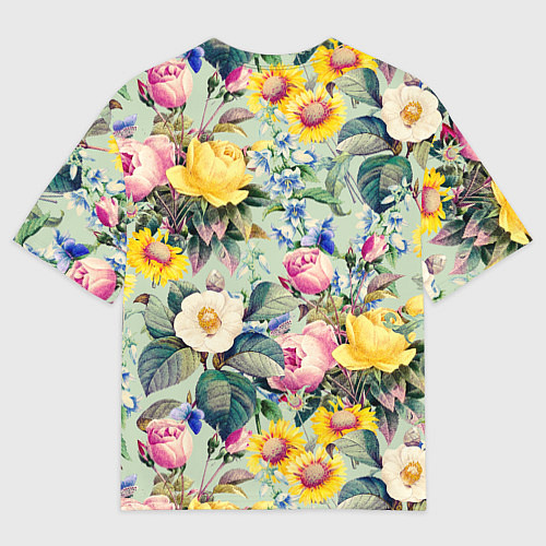 Мужская футболка оверсайз Солнечные Цветы / 3D-принт – фото 2