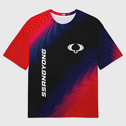 Мужская футболка оверсайз SsangYong красный карбон