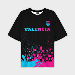 Мужская футболка оверсайз Valencia - neon gradient: символ сверху