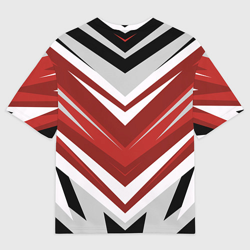 Мужская футболка оверсайз Кроссфит униформа - Красная абстракция / 3D-принт – фото 2