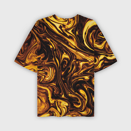 Мужская футболка оверсайз Жидкое золото текстура / 3D-принт – фото 2