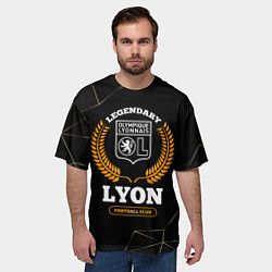 Футболка оверсайз мужская Лого Lyon и надпись legendary football club на тем, цвет: 3D-принт — фото 2