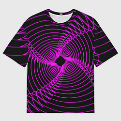 Мужская футболка оверсайз Неоновая светящаяся спираль