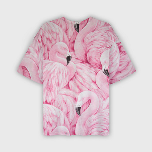 Мужская футболка оверсайз Pink Flamingos / 3D-принт – фото 2