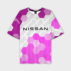 Футболка оверсайз мужская Nissan pro racing: символ сверху, цвет: 3D-принт
