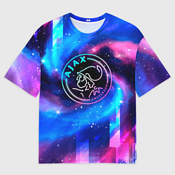 Мужская футболка оверсайз Ajax неоновый космос