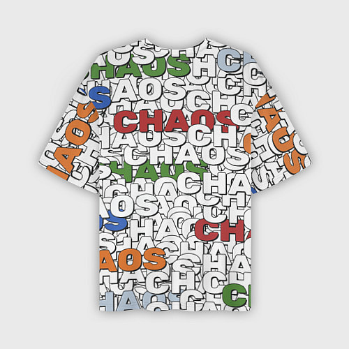 Мужская футболка оверсайз Chaos Хаос из слов / 3D-принт – фото 2