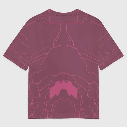 Мужская футболка оверсайз Кибер-девушка / 3D-принт – фото 2