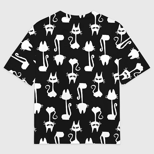 Мужская футболка оверсайз Перевёрнутые Коты / 3D-принт – фото 2