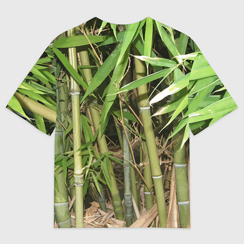 Мужская футболка оверсайз Матёрый тигр в зарослях бамбука / 3D-принт – фото 2
