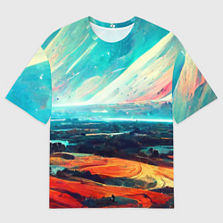 Мужская футболка оверсайз Космический ландшафт