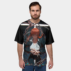 Футболка оверсайз мужская Человек-бензопила : Макима, цвет: 3D-принт — фото 2
