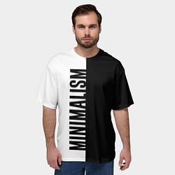 Футболка оверсайз мужская MINIMALISM - BLACK AND WHITE, цвет: 3D-принт — фото 2