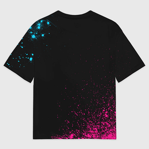 Мужская футболка оверсайз Музыкант за работой - неоновый градиент / 3D-принт – фото 2