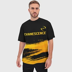 Футболка оверсайз мужская Evanescence - gold gradient: символ сверху, цвет: 3D-принт — фото 2