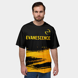 Футболка оверсайз мужская Evanescence - gold gradient: символ сверху, цвет: 3D-принт — фото 2