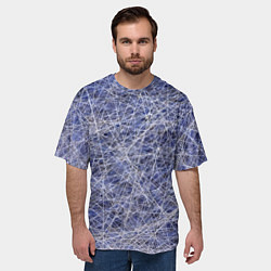 Футболка оверсайз мужская Паттерн из хаотичных линий - экспрессия, цвет: 3D-принт — фото 2